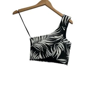 Zara One Shoulder Cropped Top Size Small NWT